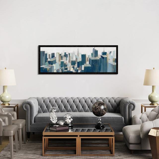 The City by Isabelle Z - Panoramic Painting Print on Canvas Ebern Designs Format: Black Framed, Size: 50.8cm H x 152.4cm W x 3.81cm D on Productcaster.