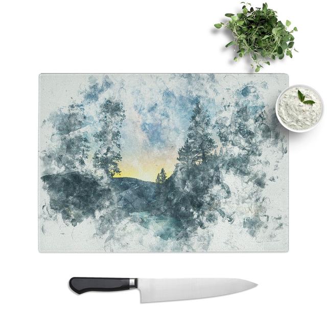 Tempered Glass Mountain Stream Chopping Board East Urban Home Size: 20 cm x 28.5 cm on Productcaster.