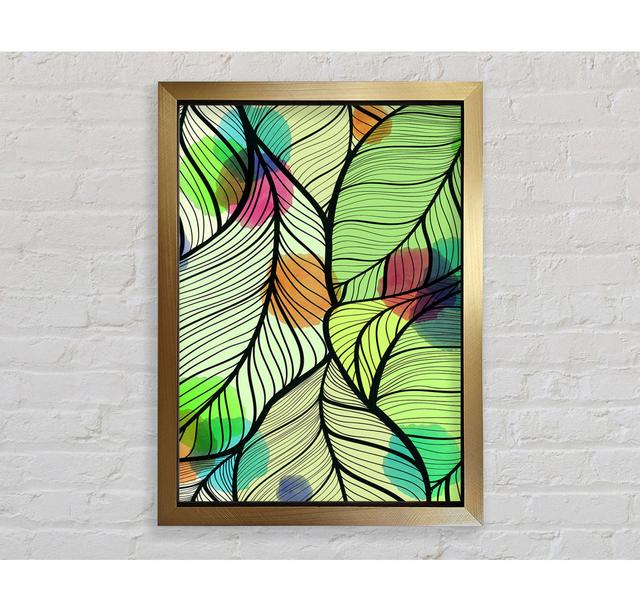 Paint Splash Leaves - Single Picture Frame Art Prints Bright Star Size: 141.4cm H x 100cm W x 3.4cm D on Productcaster.