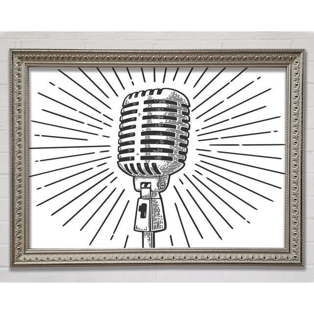 Retro Microphone Framed Print Bright Star Size: 100cm H x 141.4cm W x 3cm D on Productcaster.