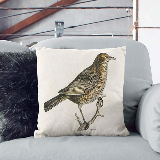 Blackbird by Von Wright Cushion with Filling East Urban Home Size: 40cm H x 40cm W x 15cm D, Backing Colour: Stone on Productcaster.