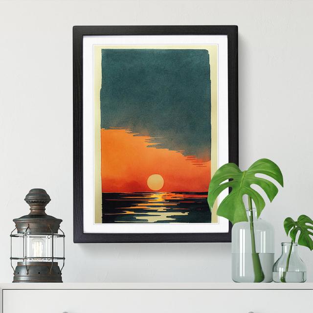 Sunset Ink Wash - Picture Frame Print Big Box Art Size: 34cm H x 25cm W x 2cm D, Frame Option: Walnut on Productcaster.