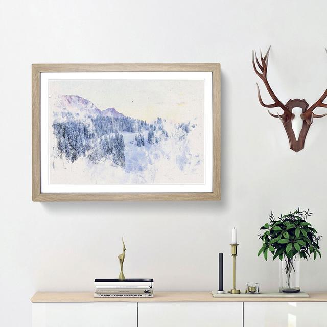 Mountain & Forest at Winter - Picture Frame Graphic Art Print East Urban Home Frame Option: Oak Framed, Size: 62cm H x 87cm W x 2cm D on Productcaster.