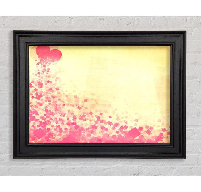 Pink Squares Framed Print Ivy Bronx Size: 29.7cm H x 42cm W x 8cm D, Format: Black Framed Paper on Productcaster.