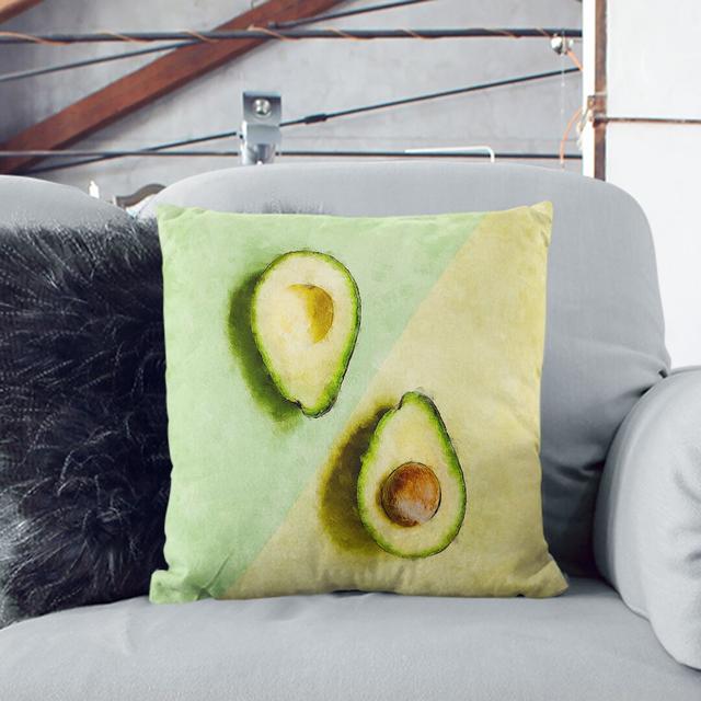 Avocado Split Cushion with Filling East Urban Home Backing Colour: Black, Size: 40cm H x 40cm W x 15cm D on Productcaster.