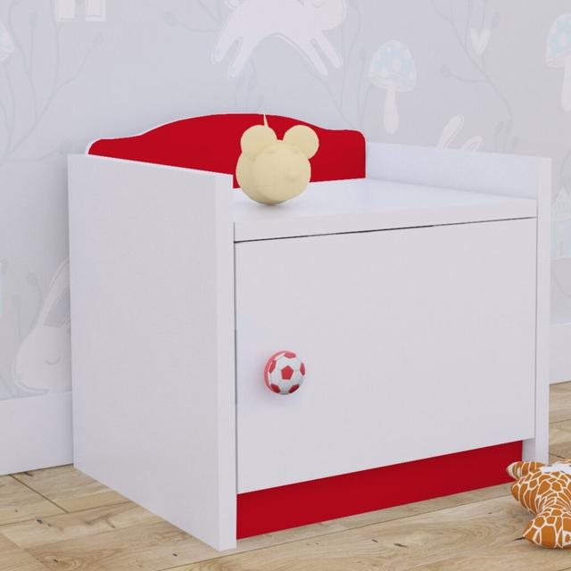 Baby Mix 1 Drawer Nightstand Happy Babies Colour: Red/White on Productcaster.