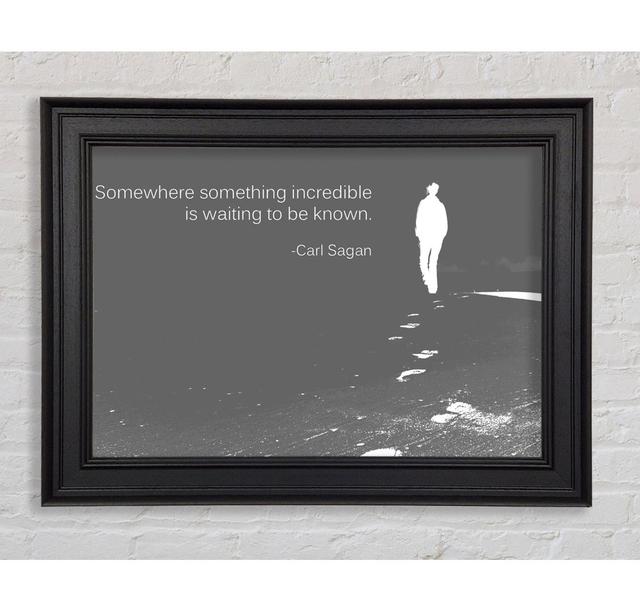 Carl Sagan Somewhere Something Grey Framed Print Happy Larry Size: 59.7cm H x 84.1cm W x 8cm D on Productcaster.