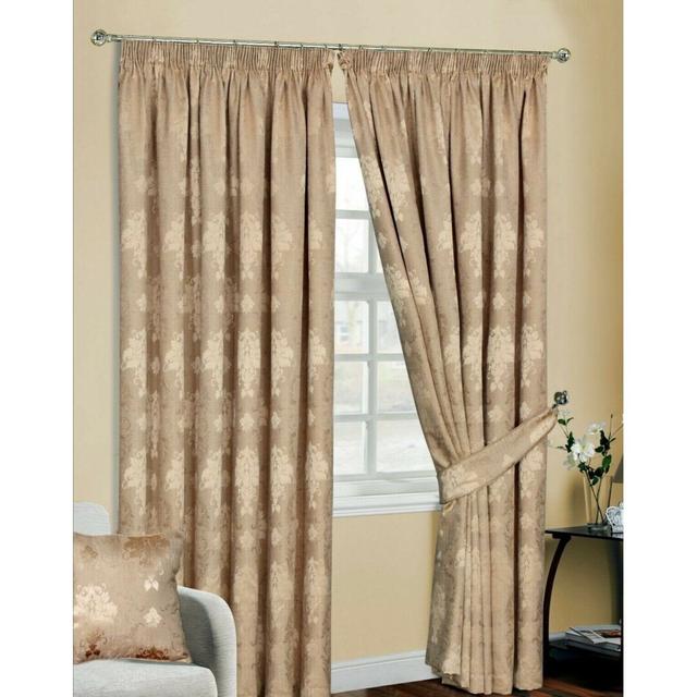 Maywood Pencil Pleat Blackout Thermal Curtains (Set of 2) Mercer41 Colour: Gold, Panel Size: Width 168 x Drop 183cm on Productcaster.