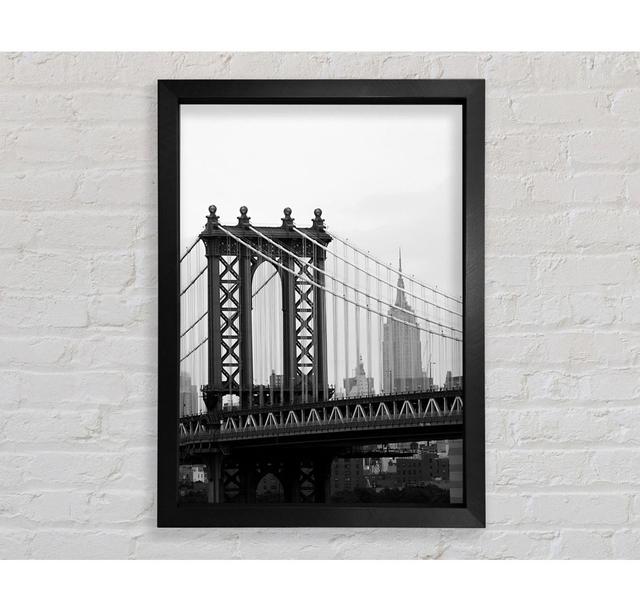 Empire State Through The Bridge - Single Picture Frame Art Prints Bright Star Size: 141.4cm H x 100cm W x 3.4cm D on Productcaster.