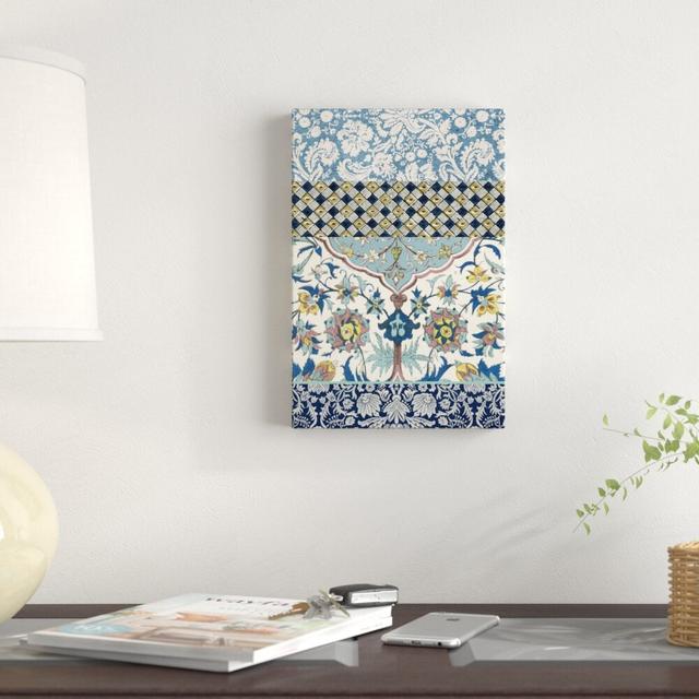 'Bohemian Tapestry IV' - Wrapped Canvas Painting Print Blue Elephant Size: 30cm H x 20cm W on Productcaster.