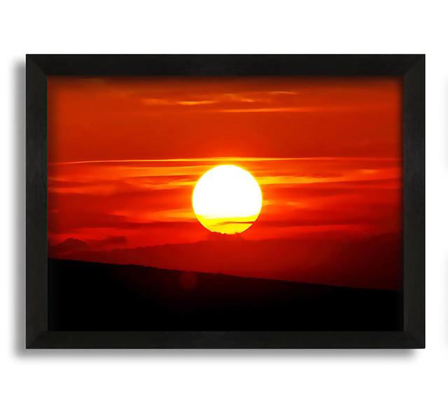 Perfect Orange Sun - Picture Frame Photograph on Canvas Latitude Run Size: 42cm H x 60cm W x 10cm D on Productcaster.