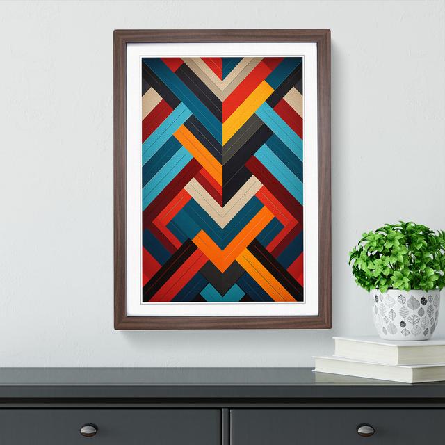 Chevrons Constructivism - Single Picture Frame Art Prints on Wood George Oliver Format: Walnut Framed, Size: 46cm H x 34cm W x 2cm D on Productcaster.