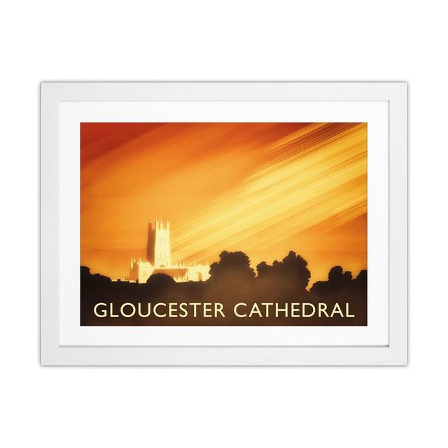 Gloucester Cathedral by Richard O'Neill - Graphic Art Print Corrigan Studio Format: White Framed, Size: 43.5cm H x 53.5cm W x 3cm D on Productcaster.