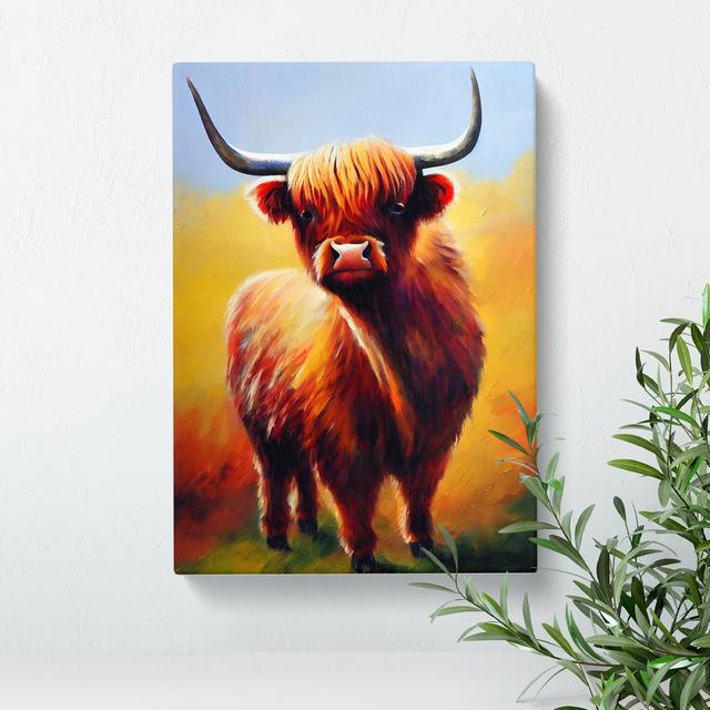 XC1022-3753X Resplendent Highland Cow - Wrapped Canvas Print Natur Pur Size: 76cm H x 50cm W x 2cm D on Productcaster.