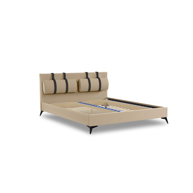 Polsterbett Scatola, 180 x 200 cm Liv&Lars Farbe: Beige, Größe: 180 cm B × 200 cm T on Productcaster.