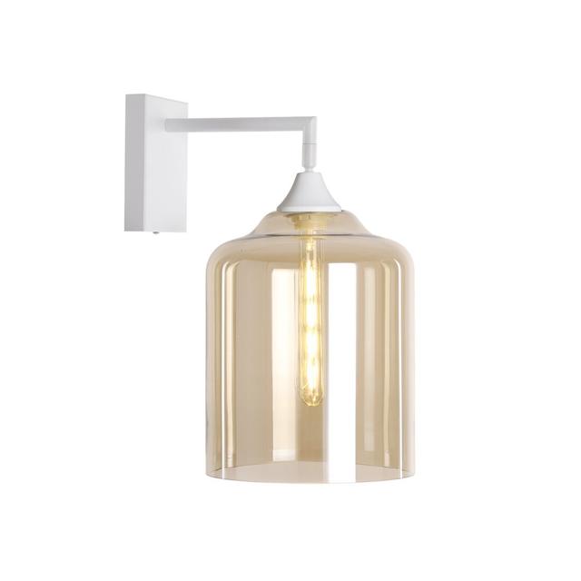 Borica 1-Light Sconce George Oliver Shade Colour: Amber, Fixture Finish: White on Productcaster.