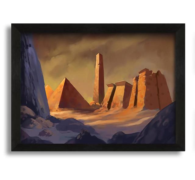 The Pyramids at Dusk - Picture Frame Painting on Canvas Gracie Oaks Size: 30cm H x 42cm W x 10cm D on Productcaster.