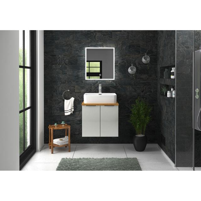 Alexicia Bathroom Furniture Suite Latitude Run Furniture Finish: Alpine white/HG light gray/Oak on Productcaster.