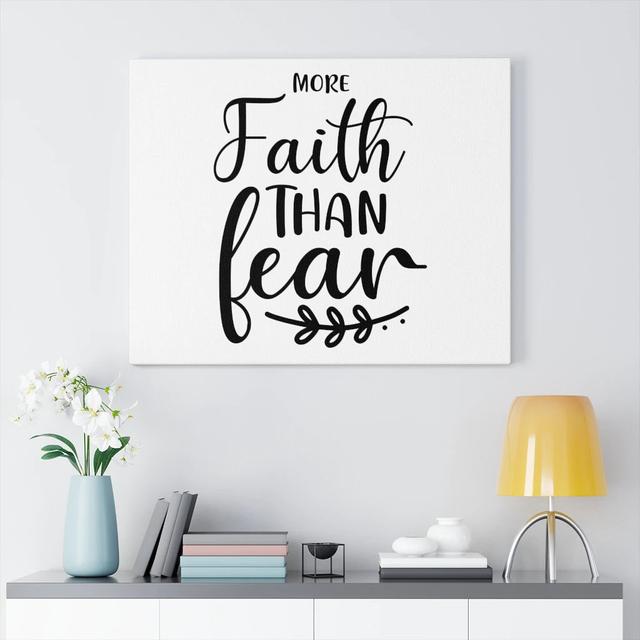 More Faith Than Fear - Wrapped Canvas Print Blue Elephant Size: 61cm H x 76cm W on Productcaster.