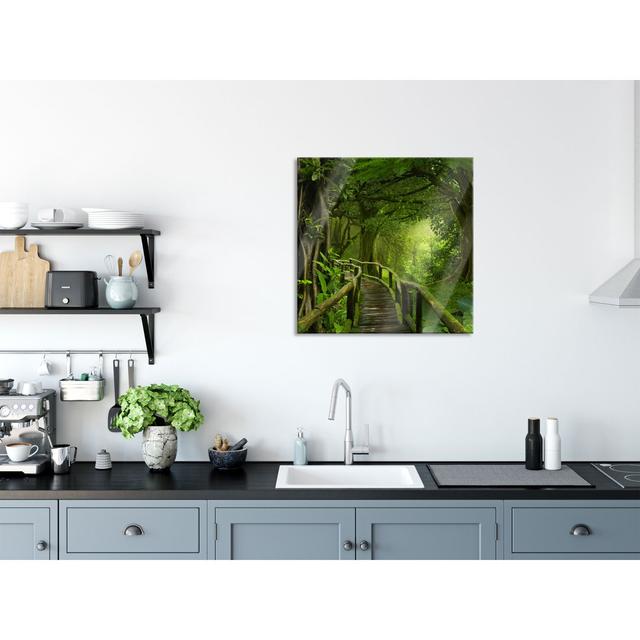 Path Through a Tropical Forest - Unframed Photograph on Glass Union Rustic Size: 70cm H x 70cm W x 0.4cm D on Productcaster.