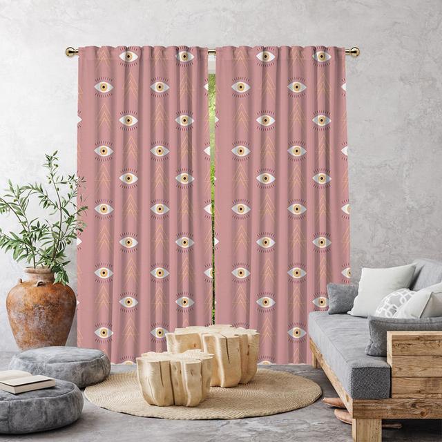 Ania Semi Sheer Curtains (Set of 2) Bloomsbury Market Panel Size: 140 x 300cm, Colour: Pink on Productcaster.