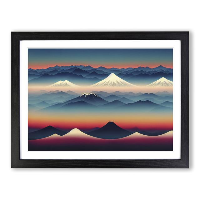 A Japanese Mountain Sunset Vol.2 - Single Picture Frame Print Alpen Home Size: 34cm H x 46cm W x 2cm D, Frame Colour: Black on Productcaster.