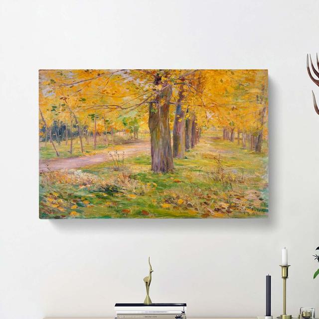 Yellow-Leafed Poplar Trees by Kuroda Seiki - Wrapped Canvas Painting East Urban Home Size: 40cm H x 60cm W x 3cm D on Productcaster.