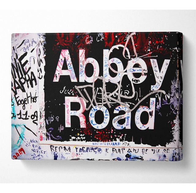 Abbey Road Graffiti - Wrapped Canvas Art Prints Happy Larry Size: 35.6cm H x 50.8cm W x 10cm D on Productcaster.