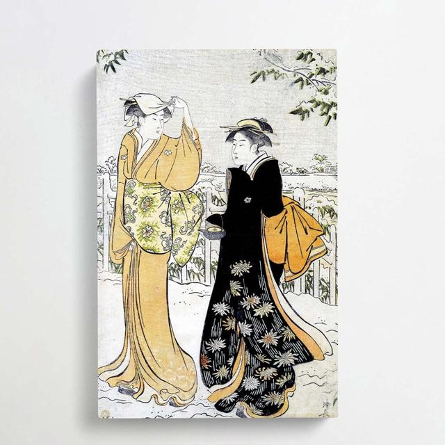 Women on Matsuchi Hill Edo by Torii Kiyonaga - Wrapped Canvas Graphic Art Print East Urban Home Size: 50cm H x 35cm W x 3cm D on Productcaster.