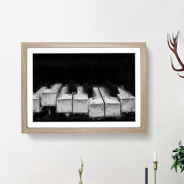 Broken Piano Keys In Abstract - Picture Frame Graphic Art Print East Urban Home Frame Option: Oak Framed, Size: 48cm H x 65cm W x 2cm D on Productcaster.