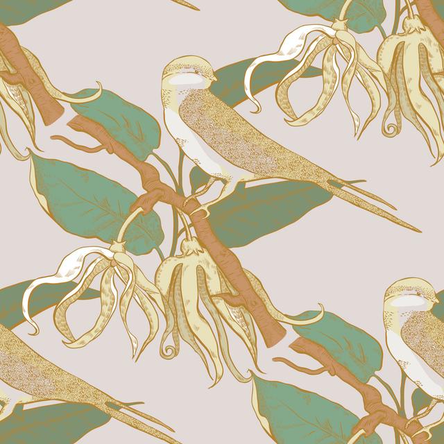 Aldina Birds On Branch by Myatta - Wrapped Canvas Print ClassicLiving Size: 76cm H x 76cm W x 3.8cm D on Productcaster.