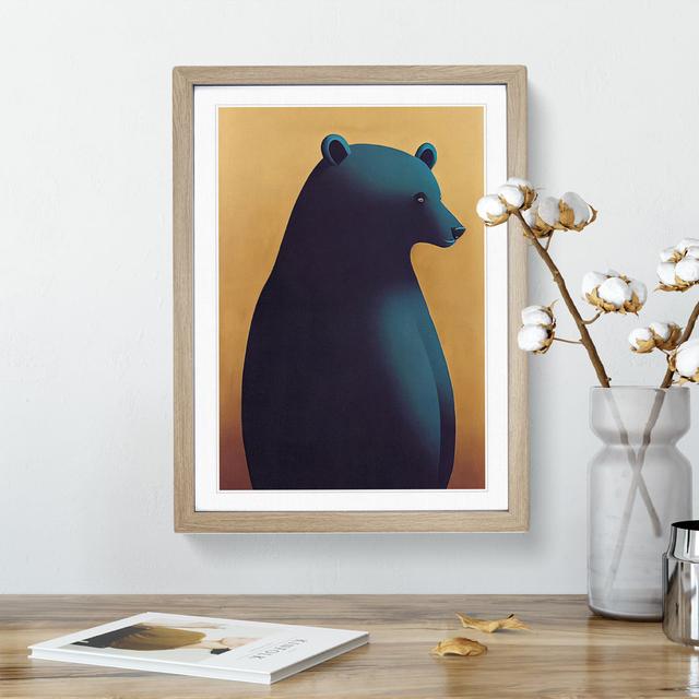 Peaceful Bear - Picture Frame Graphic Art Harriet Bee Size: 64cm H x 46cm W x 2cm D, Frame Colour: Oak Framed on Productcaster.