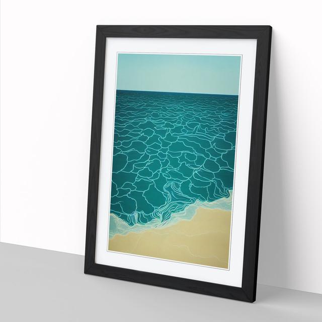 Modern Beach Seascape Vol.2 - Picture Frame Print Big Box Art Size: 46cm H x 34cm W x 2cm D, Format: Walnut on Productcaster.