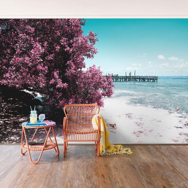 Beach Paradise, Isla Mujeres Semi-Gloss Wallpaper Roll East Urban Home Size: 4.8m x 320cm, Materialqualität: Premium (150g/m²) on Productcaster.