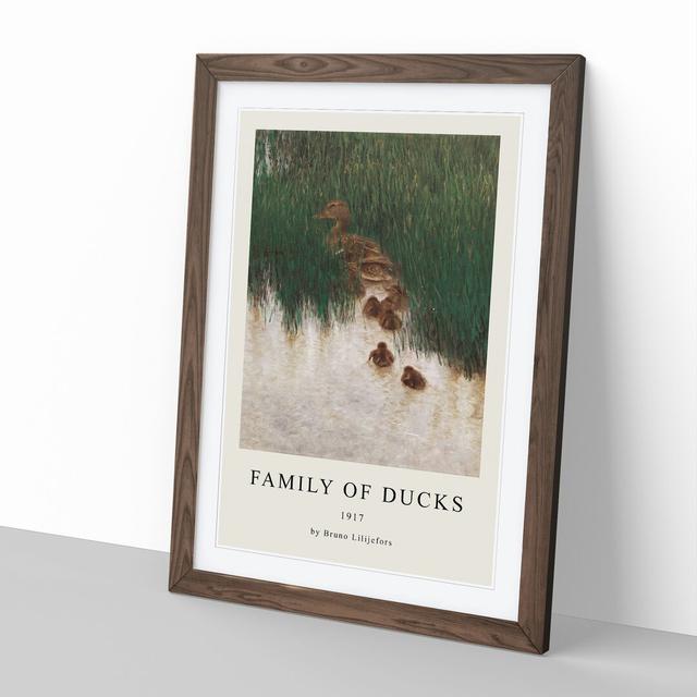 Duck Family by Bruno Liljefors - Picture Frame Graphic Art East Urban Home Frame Option: Walnut Framed, Size: 48cm H x 36cm W x 2cm D on Productcaster.