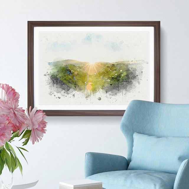 Winnats Pass Hope Valley in Abstract - Picture Frame Graphic Art Print East Urban Home Frame Option: Walnut, Size: 40cm H x 60cm W x 2cm D on Productcaster.