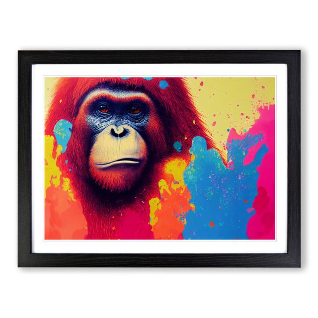 Orangutan Splash Vol.2 Abstract - Picture Frame Graphic Art 17 Stories Size: 25cm H x 34cm W x 2cm D, Frame Colour: Black on Productcaster.