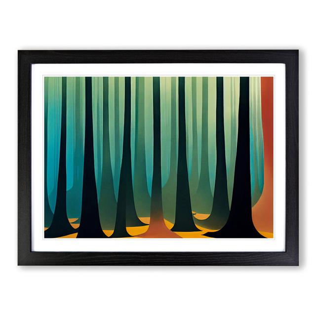 Ingenious Forest Abstract - Picture Frame Graphic Art Alpen Home Frame Colour: Black, Size: 34cm H x 46cm W x 2cm D on Productcaster.