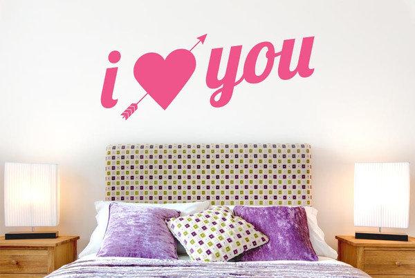 I Love You - Arrow Through Heart Wall Sticker Maturi Colour: Shiny Silver, Size: Medium on Productcaster.