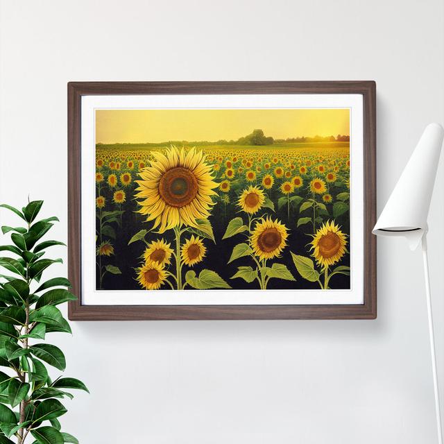 Enviable Sunflower Field - Picture Frame Graphic Art Brambly Cottage Size: 34cm H x 46cm W, Frame Colour: Walnut on Productcaster.