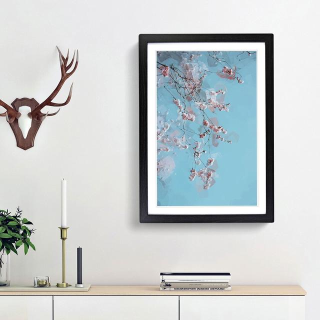 Beautiful Pink Cherry Blossom in Abstract - Picture Frame Graphic Art Print East Urban Home Frame Option: Black Framed, Size: 87cm H x 62cm W x 2cm D on Productcaster.