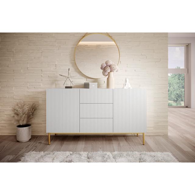 Amhad 150cm Sideboard Canora Grey Colour: White/Gold on Productcaster.