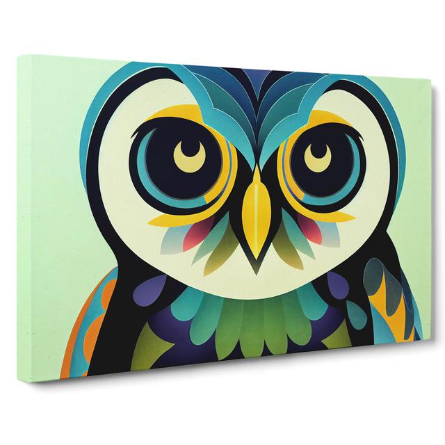 Bold Abstract Owl Vol.3 - Wrapped Canvas Painting Alpen Home Size: 35cm H x 50cm W x 3cm D on Productcaster.