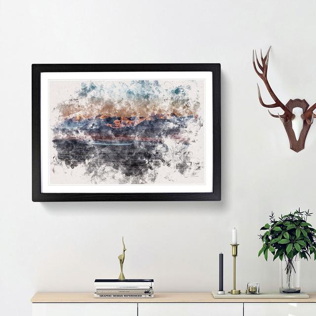 Alaskan Mountains at Dusk Watercolour - Picture Frame Graphic Art Print East Urban Home Frame Option: Black Framed, Size: 45cm H x 63cm W x 2cm D on Productcaster.