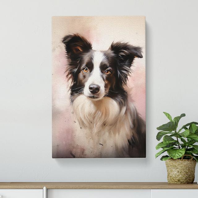 Border Collie Tachisme No.3 - Print Marlow Home Co. Size: 60cm H x 40cm W x 3cm D on Productcaster.