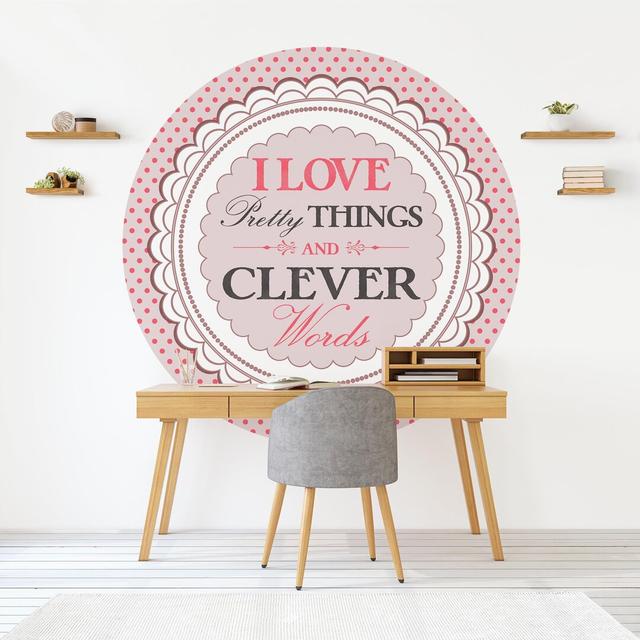 Round wallpaper self-adhesive - No.KA17 I Love Pretty Things Maturi Size: 100cm L x 100cm W on Productcaster.