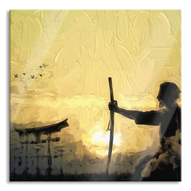 Samurai Master in Front of the Horizon - Unframed Painting on Glass Rosalind Wheeler Size: 70cm H x 70cm W x 0.4cm D on Productcaster.