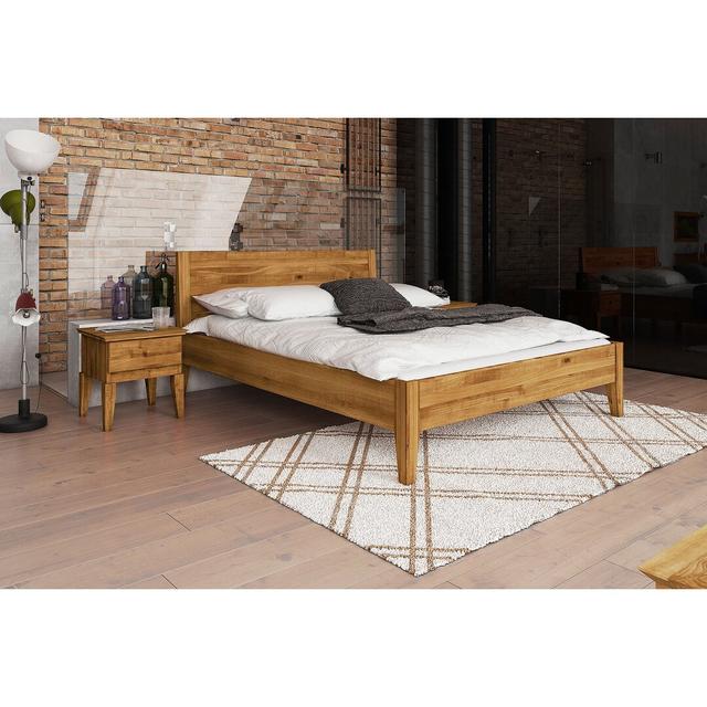 Letona Bed Frame Union Rustic Colour: Oak, Size: 206 x 230 cm on Productcaster.