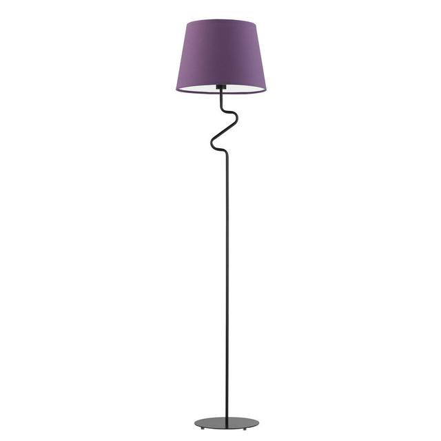 174 cm Stehlampe Lutjens Metro Lane Gestellausführung: schwarz, Schirmfarbe: Violett on Productcaster.