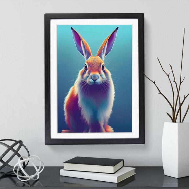 Hare In Colour - Single Picture Frame Print Brambly Cottage Frame Colour: Black, Size: 46cm H x 34cm W x 2cm D on Productcaster.